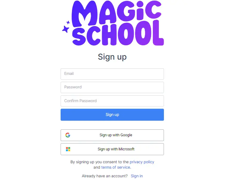 Magic School AI Sign Up Kare